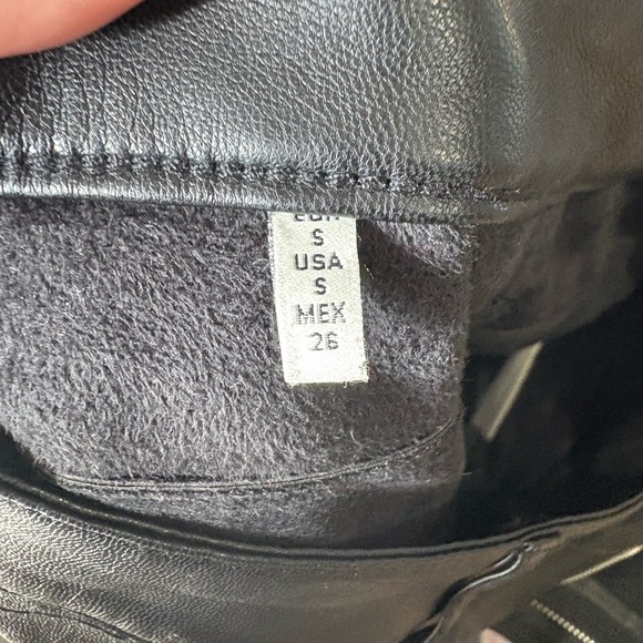 Zara Trf S Small Faux Leather Biker Pants Black Zipper biker core - Picture 9 of 12